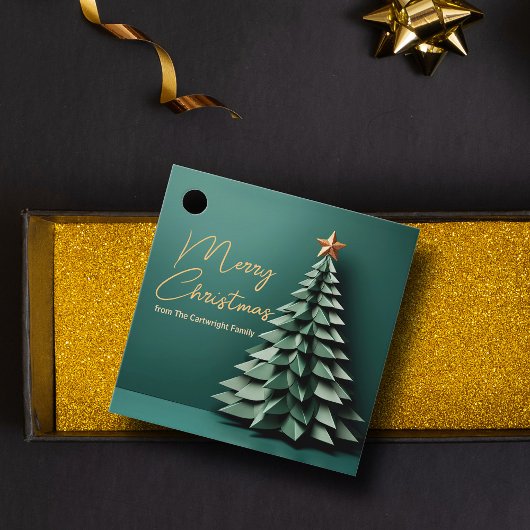 Frohe Weihnachtsbaum wunderschönes Green Gold Part Geschenkanhänger