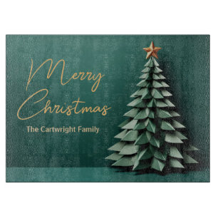 Frohe Weihnachtsbaum wunderschönes Green Gold Part Schneidebrett