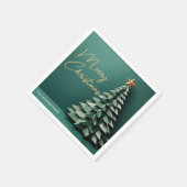Frohe Weihnachtsbaum wunderschönes Green Gold Part Serviette (Ecke)