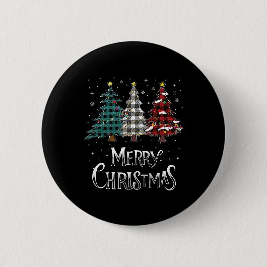 Frohe Weihnachtsbaum Xmas Buffalo Kariert Red Whit Button (Vorderseite)