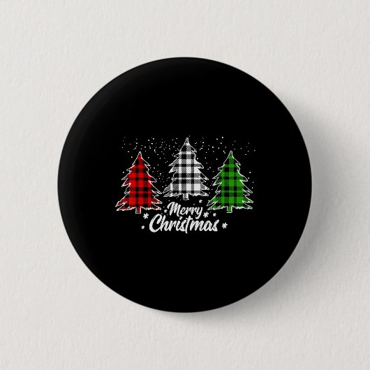 Frohe Weihnachtsbaum Xmas Buffalo Kariert Red Whit Button (Vorderseite)