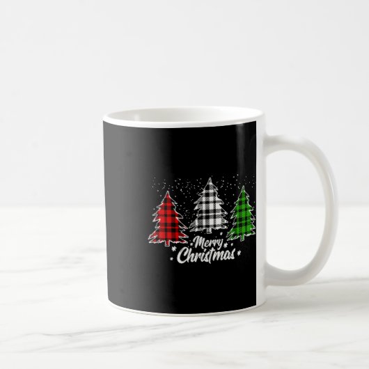 Frohe Weihnachtsbaum Xmas Buffalo Kariert Red Whit Kaffeetasse (Rechts)