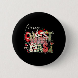 Frohe Weihnachtsbaum Xmas Girl Women Family Matchi Button