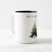 "Frohe Weihnachtsbaum Zwei-Tone-Geschenkidee Tasse (Vorderseite Links)