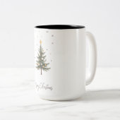 "Frohe Weihnachtsbaum Zwei-Tone-Tasse Zweifarbige Tasse (VorderseiteRechts)