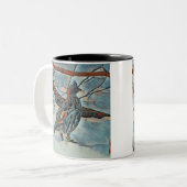 Frohe Weihnachtsbaum Zwei-Tone-Tasse Zweifarbige Tasse (Vorderseite Links)