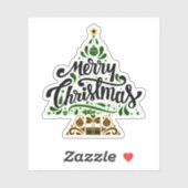 Frohe Weihnachtsbaumaufkleber Aufkleber (Blatt)