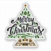 Frohe Weihnachtsbaumaufkleber Aufkleber (Vorderseite)