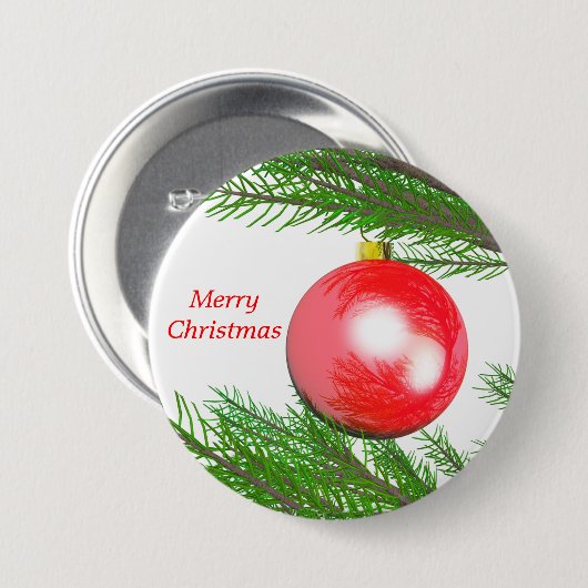 Frohe Weihnachtsbaumdekoration Button (Vorne & Hinten)