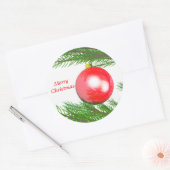 Frohe Weihnachtsbaumdekoration Runder Aufkleber (Umschlag)