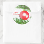 Frohe Weihnachtsbaumdekoration Runder Aufkleber (Tasche)