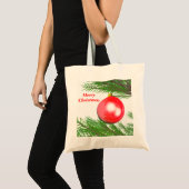 Frohe Weihnachtsbaumdekoration Tragetasche (Vorderseite (Produkt))
