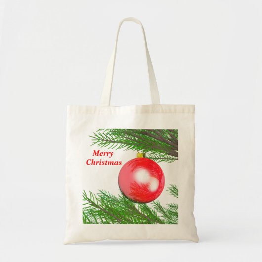 Frohe Weihnachtsbaumdekoration Tragetasche (Vorne)