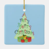 Frohe Weihnachtsbaumdekorationen Keramikornament (Rückseite)