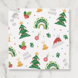 Frohe Weihnachtsbaumdekore Muster Geschenkanhänger