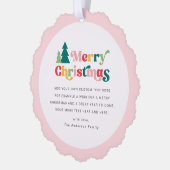 Frohe Weihnachtsbäume bunt Retro-Foto Ornament Karte (Links)