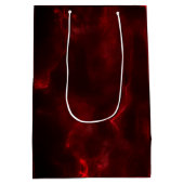 Frohe Weihnachtsbäume burgundy Mittlere Geschenktüte (Rückseite)