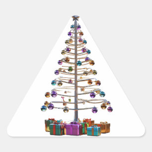 Frohe Weihnachtsbaume Dreieckiger Aufkleber