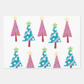 Frohe Weihnachtsbaume Elf Geschenkpapier Set (Vorderseite)