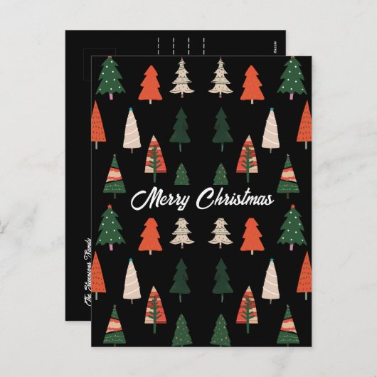 Frohe Weihnachtsbäume feierlich Feiertagspostkarte (Vorne/Hinten)