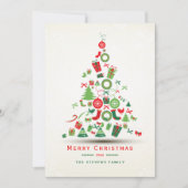 Frohe Weihnachtsbäume Feiertagskarte (Vorderseite)