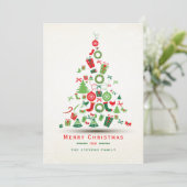 Frohe Weihnachtsbäume Feiertagskarte (Stehend Vorderseite)