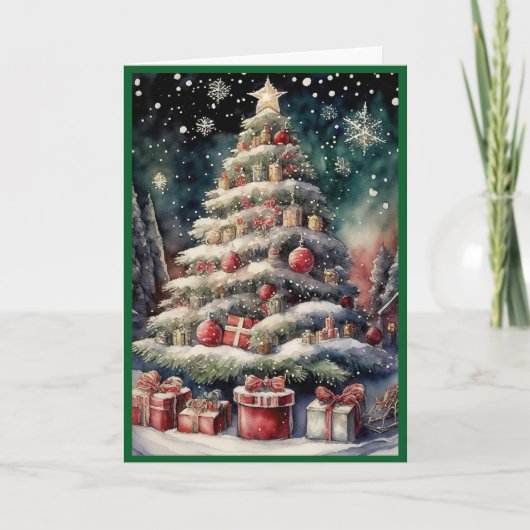 Frohe Weihnachtsbaume Feiertagskarte (Vorderseite)