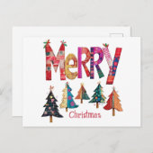 Frohe Weihnachtsbäume Feiertagspostkarte (Vorne/Hinten)