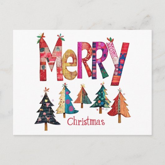 Frohe Weihnachtsbäume Feiertagspostkarte (Vorderseite)