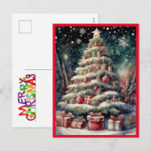 Frohe Weihnachtsbaume Feiertagspostkarte (Vorne/Hinten)
