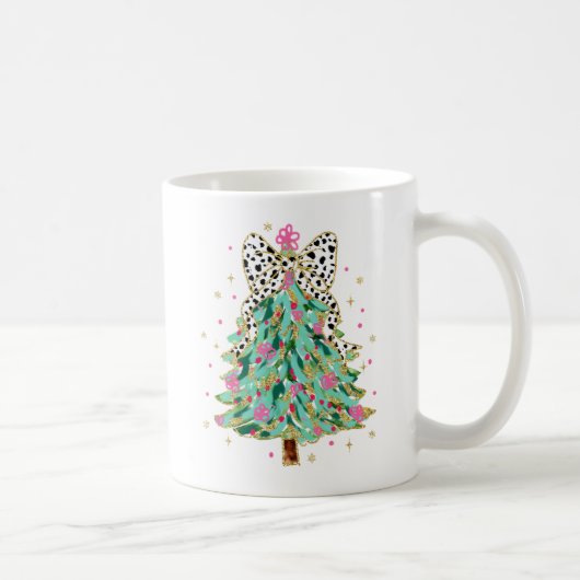 Frohe Weihnachtsbaume Gezeichnet Kaffeetasse (Rechts)