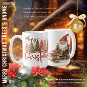 Frohe Weihnachtsbäume & Gnome Keramik Tasse