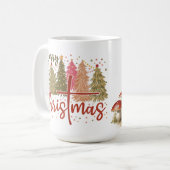 Frohe Weihnachtsbäume & Gnome Keramik Tasse (Vorderseite Links)