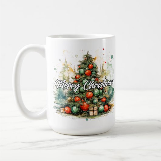 Frohe Weihnachtsbaume | Happy Holidays Kaffeetasse (Links)