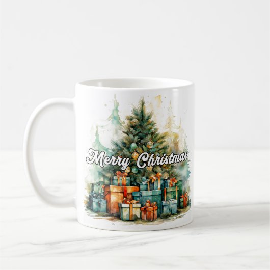 Frohe Weihnachtsbaume | Happy Holidays Kaffeetasse (Links)