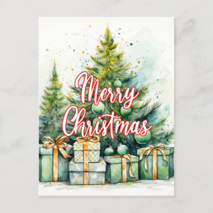 Frohe Weihnachtsbaume   Happy Holidays Postkarte