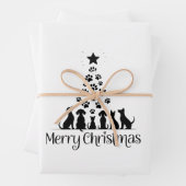 Frohe Weihnachtsbaume Hund Lover Cat Lover Mama Geschenkpapier Set (Beispiel)