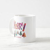 Frohe Weihnachtsbäume Kaffeetasse (Vorderseite Links)