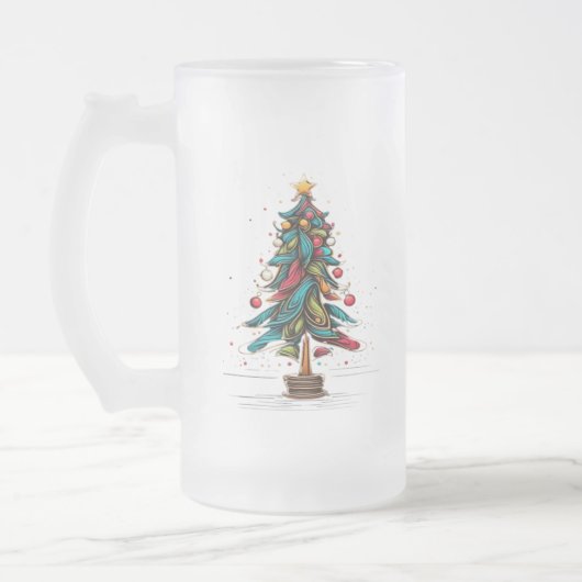 Frohe Weihnachtsbaume Mattglas Bierglas (Links)