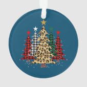 Frohe Weihnachtsbäume mit Buffalo Kariert & Leopar Ornament (Rückseite)