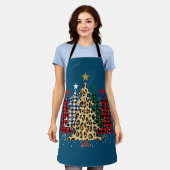 Frohe Weihnachtsbäume mit Buffalo Kariert & Leopar Schürze (Getragen)