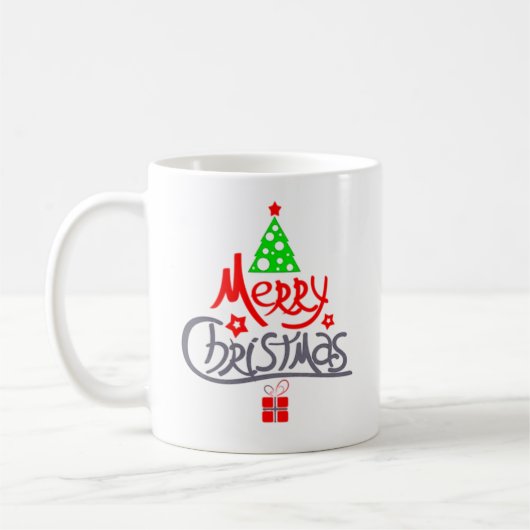Frohe Weihnachtsbäume mit Geschenk Kaffeetasse (Links)