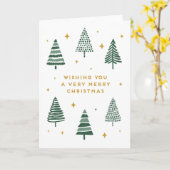 Frohe Weihnachtsbäume mit Sternen Karte (Gelbe Blume)