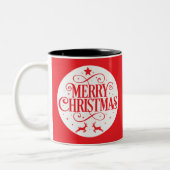Frohe Weihnachtsbaume Ornament Zweifarbige Tasse (Links)