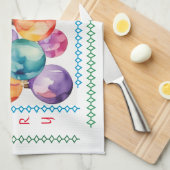 Frohe Weihnachtsbaume Ornamente Küche Handtuch (Viertel Falte)