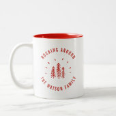 Frohe Weihnachtsbäume Rocking Moderne Custom Famil Zweifarbige Tasse (Links)