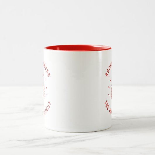 Frohe Weihnachtsbäume Rocking Moderne Custom Famil Zweifarbige Tasse (Mittel)
