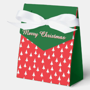 Frohe Weihnachtsbäume Rot + Grün  Geschenkschachtel