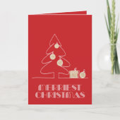 Frohe Weihnachtsbaume Roter Feiertag Karte (Vorderseite)
