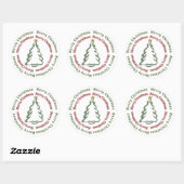 Frohe Weihnachtsbaume Runder Aufkleber (Blatt)